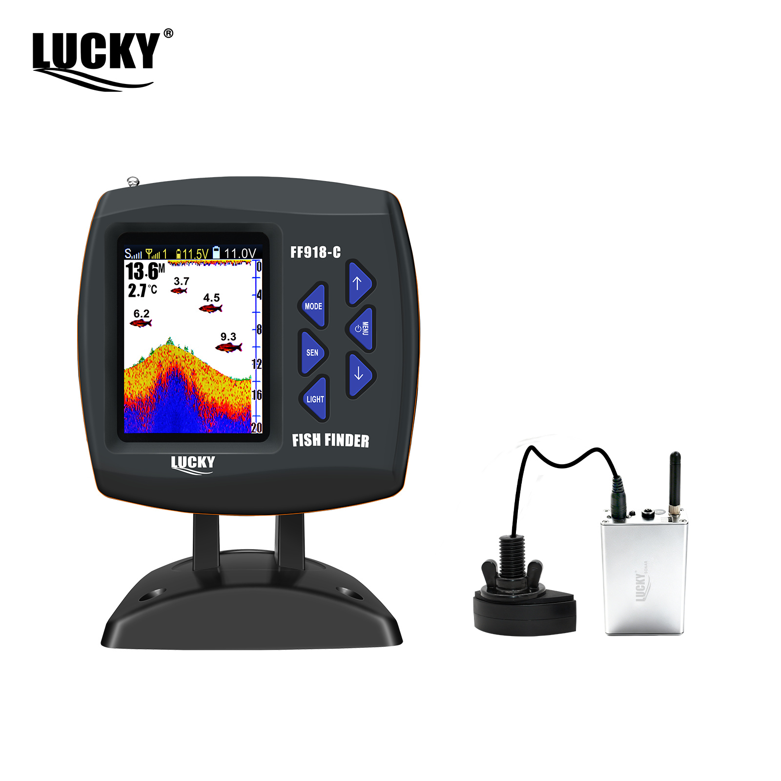 Fish Finder Transducer - جهاز لاكي FF918 لاسلكي للتحكم عن